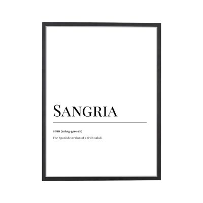 Sangria-Wörterbuch-Kunstdruck