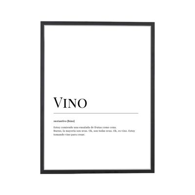 Stampa artistica del dizionario del vino