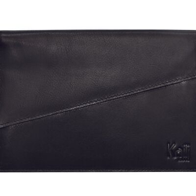 K0018AB | Car and Motorcycle Document Holder in genuine full-grain leather with a slight grain. Black colour. Automatic button closure. Dimensions: 19 x 13 x 1 cm. Packaging: Tnt bag
