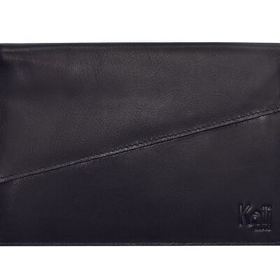 K0018AB | Porta Documenti Auto e Moto in Vera Pelle pieno fiore con leggera grana. Colore Nero. Chiusura con bottone automatico. Dimensioni: cm 19 x 13 x 1. Confezione: Sacchetto in Tnt