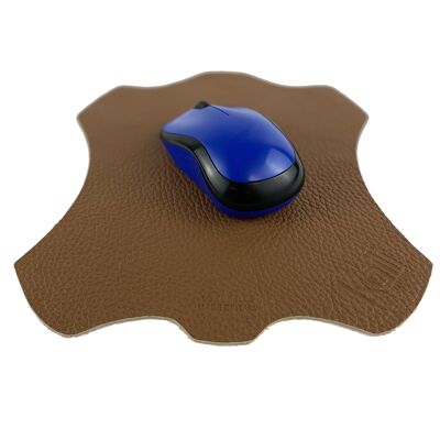 Mouse Pad "Made in Italy" - Genuine Leather Col. Mud