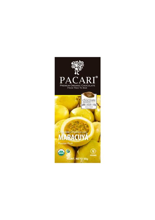 Fruit de la Passion Chocolat Paccari Noir Bio 50gr