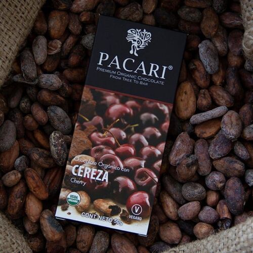Paccari Chocolate Negro Cerezas Bio 50gr