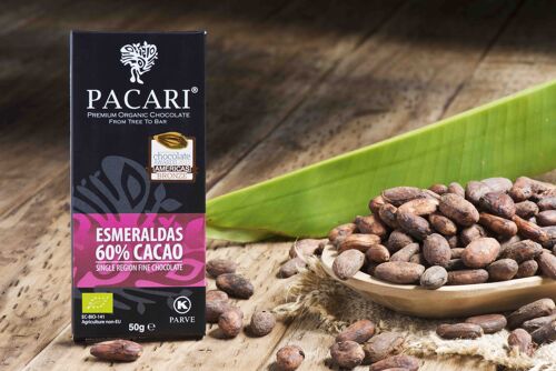 Esmeraldas 60% Tablette Chocolat Paccari Noir Bio 50gr