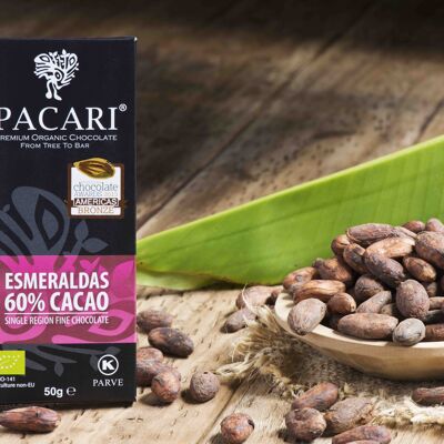 Esmeraldas 60% Organic Paccari Dark Chocolate Bar 50gr