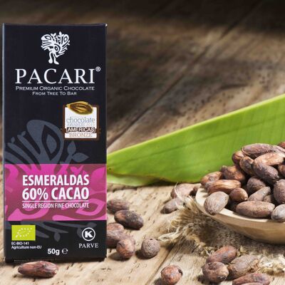 Esmeraldas 60% Tablette Chocolat Paccari Noir Bio 50gr