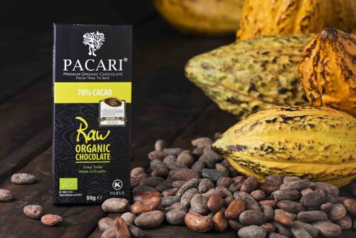 Cru 70% Tablette Chocolat Paccari Noir Bio 50gr