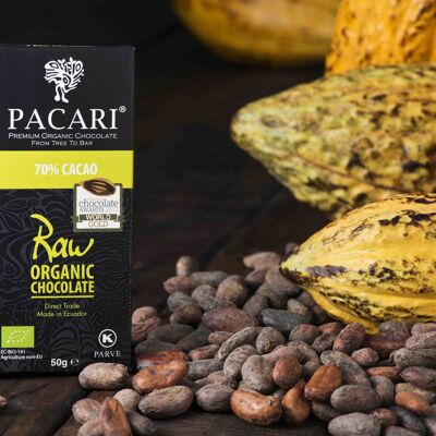 Tavoletta Cioccolato Fondente Paccari Biologico Crudo Al 70% 50gr