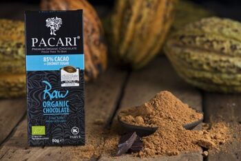 Barra de chocolate negro Paccari crudo 85% orgánico 50gr