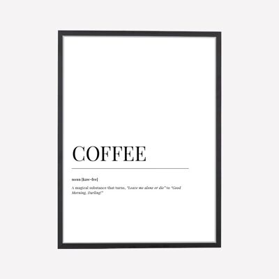 Stampa artistica del dizionario del caffè