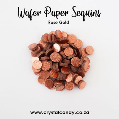 Crystal Candy Edible Wafer Glitter Sequins. Rose Gold