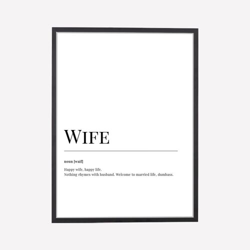 Wife Dictionary Art Print