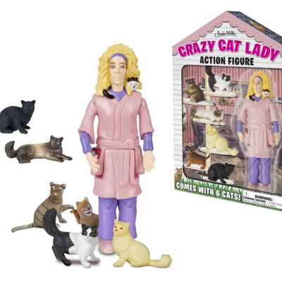 Figurine articulée Archie McPhee Crazy Cat Lady