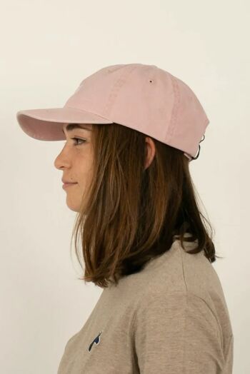 Casquette rose délavée "Save the giraffes" 3