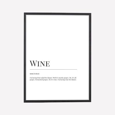 Stampa artistica del dizionario del vino