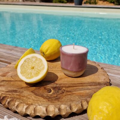 Citronella scented candle - 160g - Pink