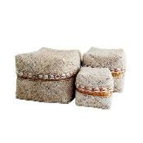 Caja decorativa beige con conchas - M82