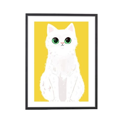 Cat Yellow Art Print