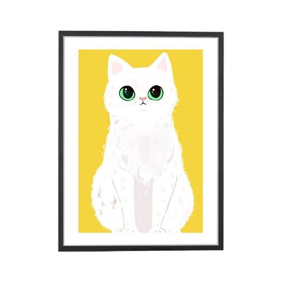 Katze gelb Kunstdruck