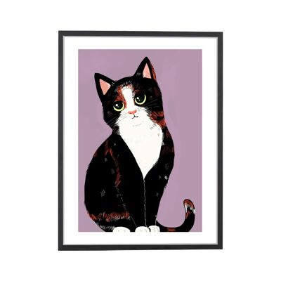 Stampa artistica di gatto viola