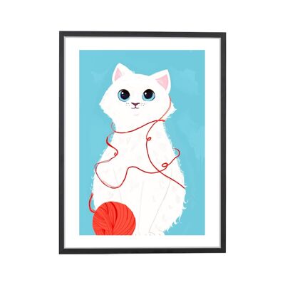 Cat Blue Art Print