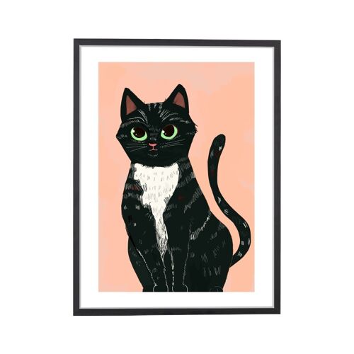Cat Cream Pink Art Print