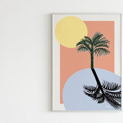 'Peach Palm Tree' Poster
