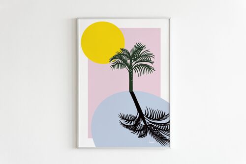 Affiche 'Pink Palm Tree'