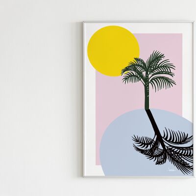 Affiche 'Pink Palm Tree'
