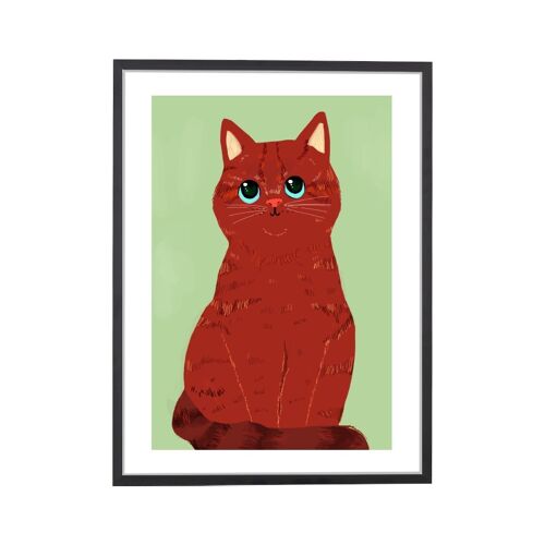 Cat Green Art Print