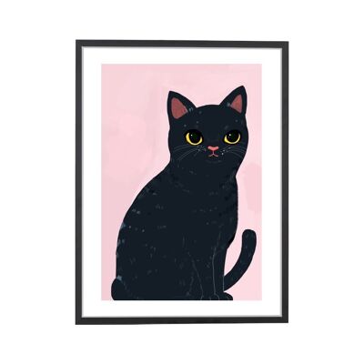 Stampa artistica rosa gatto