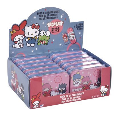 scatola di metallo da 24 cerotti Hello Kitty and Friends