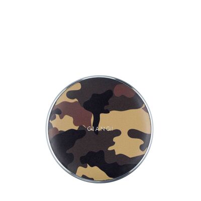 Hand-Crafted Charger in Italian Printed Camouflage Leather