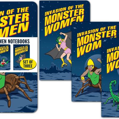 Monster Women - Set of 3 Notebooks