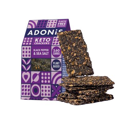 Crackers Keto - Poivre noir et sel de mer (10 x 60g)