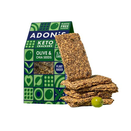 Keto Crackers  – Olive & Chia Seeds (10 x 60g)