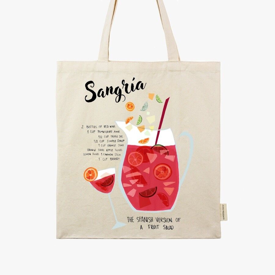 Borsa shopper in cotone Sangria