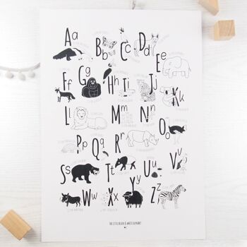 Imprimé alphabet animalier