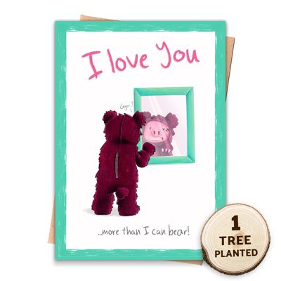Eco Friendly Love / Valentine's Card. More Than I Can Bear Wrapped