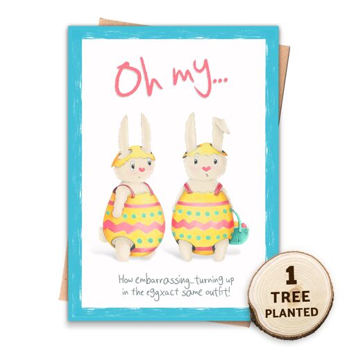 Eco Friendly Easter Card & Plantable Flower Seed -Eggxactly Naked