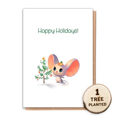 Cartolina di Natale ecologica, regalo di semi di fiori. Holiday Quinn nuda