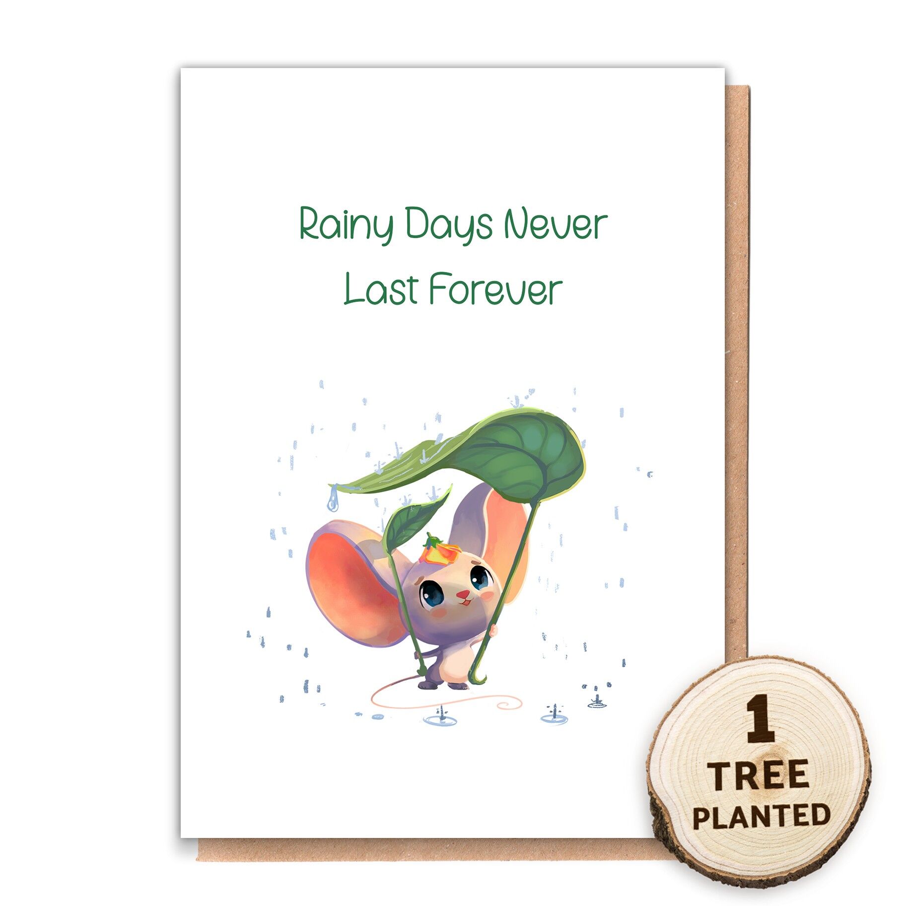 Carte éco recyclée. Sympathie / cadeau de motivation. Rainy Quinn Nue