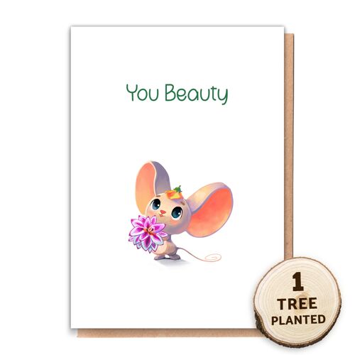 Eco Tree Card & Plantable Bee Flower Seed Gift. Beauty Quinn Naked