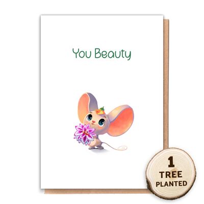 Öko-Baum-Karte & pflanzbares Bienen-Blumensamen-Geschenk. Schönheit Quinn nackt