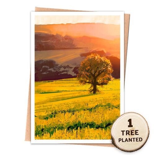 Rapeseed Every Day Greeting Card. Recycled & Eco Friendly Naked