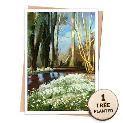 Eco Friendly Card, Plantable Bee Flower Seed Gift. Snowdrops Wrapped