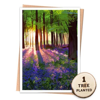 Eco Friendly Card, Plantable Bee Flower Seed Gift. Bluebells Wrapped