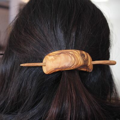 Wooden hair clip, wooden ring with hairpin