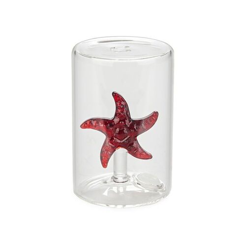 Salière- Salero,Atlantis Starfish,rojo,vidrio