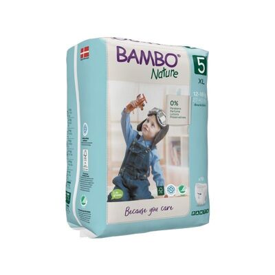 Pantalones Bambo Nature Junior T5 (12-18 kg) - 5 paquetes de 19